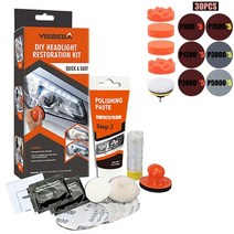 헤드라이트 복원 시스템 수리 키트 diy headlamp brightener car care repair kit lamp light clean polish by manual, 헤드라이트 1