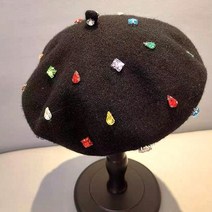 여성배레모 울 겨울 체크 가죽 배래모 모자 여성용 겨 beanies 양모 핑크 블랙 컬러 다이아몬드 레이디 여성 베레모 따뜻한 캐주얼 걸스 gorras boina mujer