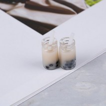 미니 밀크 쉐이크 아이스크림 레몬 우유 과일 차 물 컵 딸기 바나나 미니어처 인형의 집 액세서리 주방 완구, As pictures 36