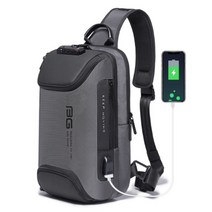 IBAGS BANGE 락시스템 USB충전 슬링백 남자 학생 직장인 출퇴근 여행 외출 크로스백 웨이스트백 BG-7082