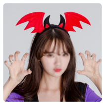 디작소 박쥐날개머리띠(레드) 할로윈 파티용품 의상소품, one color