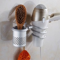 키알리 벽걸이 헤어 드라이기 거치대 고데기 홀더 드라이어 드라이기 걸이 꽂이 WH, 색상, 실버