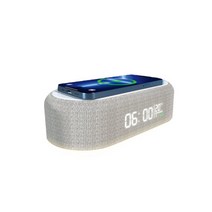 다쓱 3in1 무선충전기 탁상형 15W 고속충전 LED 시계 인테리어 온도계 취침 무드등, 다쓱 시계무선충전패드 화이트