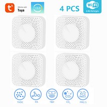 Tuya Wifi 스마트 공기 품질 모니터 CO2 센서 온도 습도 측정기 VOC HCH, 04 스페인, 04 4 PCS