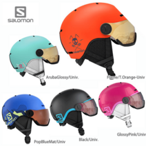 살로몬(SALOMON) 그롬바이저 스키 헬멧 스노우보드 헬멧 키즈 S-L, Pop Blue Mat