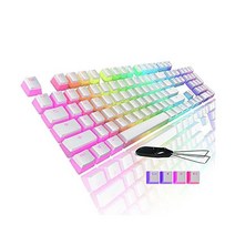 FELICON 키캡 60 87 104 더블 Shot 백릿 PBT Pudding Keycap 세트 Puller DIY RGB 메케니컬 키보드 Compatible 스탠다드 104/10, White