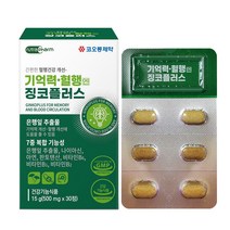 기억력 혈행 징코플러스 개선 복합기능성 1개월