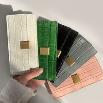 [얼리버드 특가이벤트] 골드버클 소가죽 애나멜 크로커다일 슬림 카드지갑