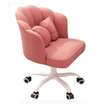 공주방 네일샵 인테리어 벨벳 조개 의자, 베개 포함 퍼플 황금 다리