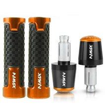 오토바이 부품 피돌이 pcx nmax 앤맥스 엔멕스 악세사리 오토바이 783939 22mm cnc 핸드 핸들 그립 핸들 바 그립 엔드 플러그 yamaha nmax 155 125, 오렌지 블랙