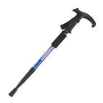 씨앤큐 등산용품 폴딩 4단 경량 접이식 등산스틱, 블루, 1개