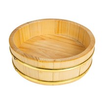 초밥통 스시통 쌀 스시 그릇 나무 통 통 혼합 나무 일본 상자 서빙 용기 만들기 통 통, 24cm
