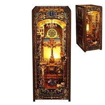 미니어쳐키트 신제품 Diy 도서 구석 미니어처 선반 삽입 빌딩 키트 메리 크리스마스 3D 나무 북 엔드 Led, 02 No Music Box