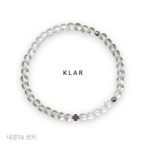 클라 (KLAR) 백수정(화이트쿼츠) 실버(92.5) 투볼 정십자가(소) 팔찌