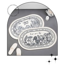 유니크 북유럽풍 거실 매트 반원 러그 현관 발깔개 화장실 발매트, 반달사파리