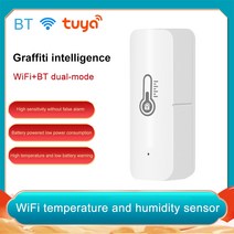 스마트 온도 센서 2.4GHz 와이파이 블루투스 호환 실내 아마존 알렉사 구글 홈과 가능 휴대용 알람, 한개옵션0