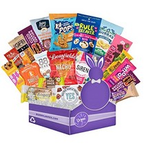 Vegan Snacks Gift Basket for Adults : Healthy Food and Treats Variety Pack with Cookies Protein Bar, 1