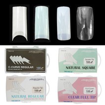 네일윈도우 네일국가고시 손톱연장 손톱보수 인조손톱/네일팁, 1팩, 네츄럴스퀘어팁 100pcs