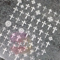 (제이뷰티) 네일아트재료 네일스티커 십자가 to780, 블랙
