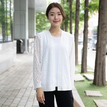 엄마옷 모슬린 플라워 레이스 가디건 VC207041마담 미시옷 50대 중년여성의류 60대 엄마옷 빅사이즈 할머니옷 여성옷 여름