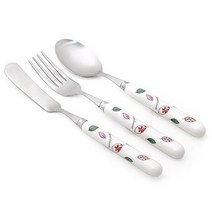 박씨상방 도자기 잼나이프 3종세트나뭇잎, 장미사각