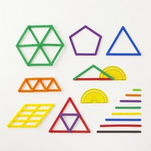 크리스마스 초등수학 수업교구 도형만들기 지오스틱 82P 놀이수학 도형쌓기
