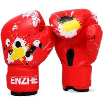 백글러브 권투글러브 성인 남성 여성을위한 킥 장갑 pu 가라데 무에타이 guantes de boxeo 시합 mma 훈련 성인 장비, 에즈 너 레드, 6온스