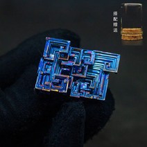 비스무트 희귀 금속 광물 미네랄 원석 레인보우, 진한 녹색 V4951-38g-4-7