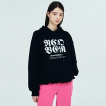 앤커버 로만 타이포 후드-블랙 - BLACK 127049