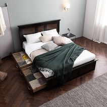 [파격세일] 삼익가구 프로아 아이보리 서랍형 도장 침대(매트제외-킹), 월넛
