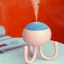 부유먼지청소기 고양이털 개털필터 반려견 동물청정기 usb octopus 홈 가습기 투영 야간 조명 led 아로마 테라피 공기 청정기 거실 침실 데스크탑 장식 장식, 분홍색, USB 플러그인