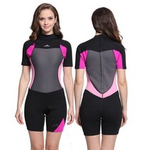 웻슈트 바다수영슈트 쇼티 잠수복 여성 2mm 네오프렌 반팔 뒤 지퍼 서핑 정장 스노클링 카약 용 차가운 물에 따뜻하게 유지, M, 985B
