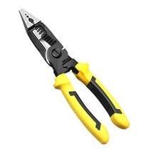 다기능 9 1 전기 펜치 긴 코 와이어 스트립 커터 클램프 하드웨어 케이블 수리 손 도구, 01 Yellow
