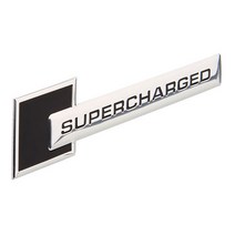 SUPERCHARGED 아우디 엠블럼 차량용 휀다 트렁크 알루미늄 금속 스티커, 블랙 실버, 1개