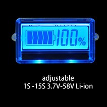 적산계 배터리 인산철 TH01 LCD 1S 2S 3S 4s 5s 6S- 리튬 배터리 용량 표시기 파란색 디스플레이 Lipo 이, 12 12S 44V