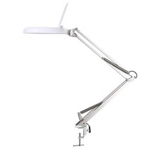 탁상용돋보기 독서용 접이식 LED 수리 작업 시계 수리, 화이트 유리 30배