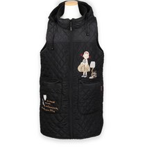 디앤아이 여성 조끼형 따뜻한 기모 패딩앞치마 겨울앞치마 김장앞치마 김장용앞치마 식당앞치마 기모앞치마, 블랙, 1개