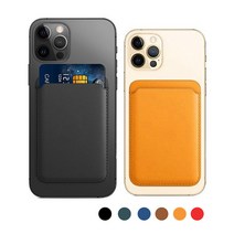 아이폰12 맥세이프 카드지갑 초섬피가죽, 블랙