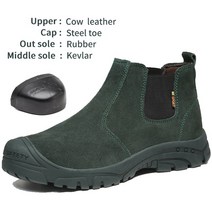 남자 부츠 워커 신발 심플 간절기 합성 섬유 발가락 가죽 작업 남성 용접기 케블라 부상 방지 펑크 레이스없이 용접 겨울용