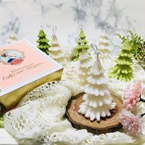 제이쥬 크리스마스초 트리캔들 /소이캔들 오브제 인테리어소품 필라캔들 향초 아로마캔들 성탄절선물 연말선물 소이캔들 홈카페 캔들선물 방향제, 화이트, 화이트쇼핑백, 헤스페리데스(자몽)