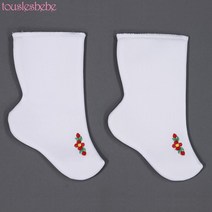 8번 한복버선 꽃자수 흰색 기본 여아 남아 아동 아기 아가 버선 백일 돌잔치 명절 설날 추석 한복신발 자수