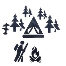 발통마켓 자동차 캠핑 반사 스티커 캠핑카 등산 트레일러 카라반 차량용, 5문양대형(화이트), 1개