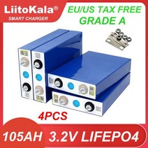 전기이륜차 3륜오토바이 소형전기차 3.2v 105ah lifepo4 배터리 리튬 철 인산염 diy 4s 12v 24v rv 오토바이 전기 자동차 여행 태양 등급 a 배터리, 배터리 4개
