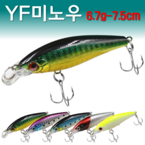 예피싱 YF 플로팅 미노우 6.7g-7.5cm 쏘가리 배스 민물낚시 바다루어 하드베이트, 플로팅6.7g-핑크