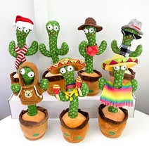크앤비 KC인증 당일발송 허기워기 춤추는 선인장 말따라하는 말하는 노래하는 녹음 춤추는 선인장 인형 건전지타입, 빨간스카프선인장(볼륨조절추가)