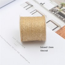 마닐라로프 와이어 안전 밧줄 5-15m/롤 천연 황마 꼬기 삼베 문자열 웨딩 선물 포장 코드 스레드 DIY 꽃집, 03 3 Strand 1.5MM--10M