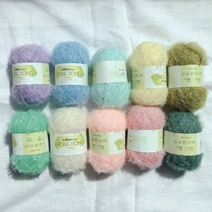 코바늘 수세미 초보 입문 올인원 키트 패키지 (기초 기법 영상 있음), 수세미실 세트 C - 솜사탕 파스텔 세트