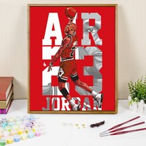 마이클조던 DIY유화그리기 NBA 농구 덕질용 선물용 7종류, E, 60X75cm, 골드
