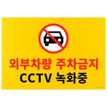 대형 포맥스 플라스틱 주차금지 벽 부착형 표지판 CCTV 녹화 촬영 안내판