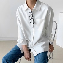 마브로 아레이 남자 오버핏 링클프리 베이직 오픈카라셔츠